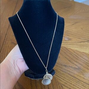 J. Crew Gold Double Disc Pendant Necklace